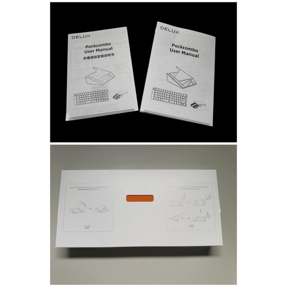 DELUX PockCombo Portable Keyboard and Mouse Wireless with Protective Case Orange - Picture 11 of 14